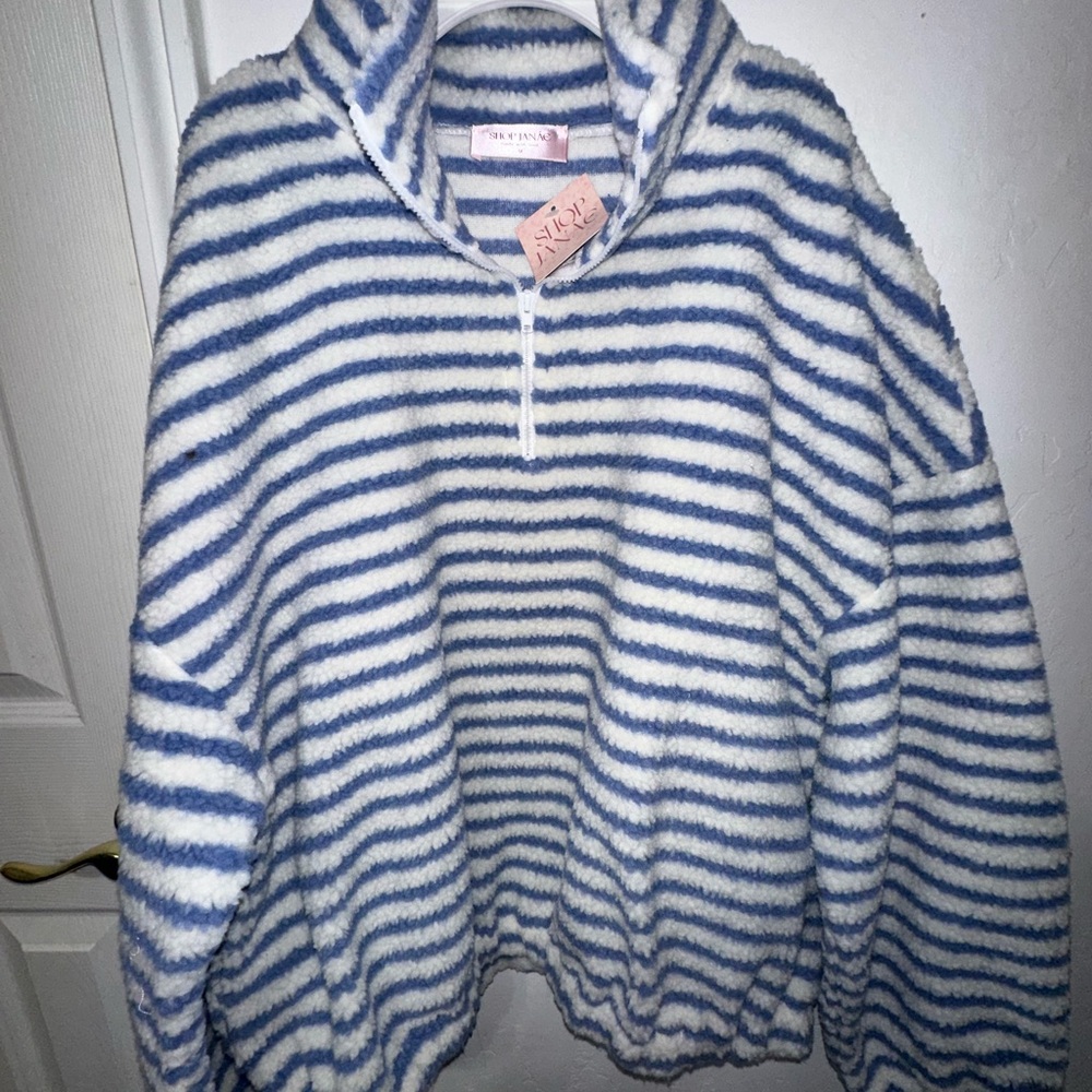 Blue and White Striped Sweater